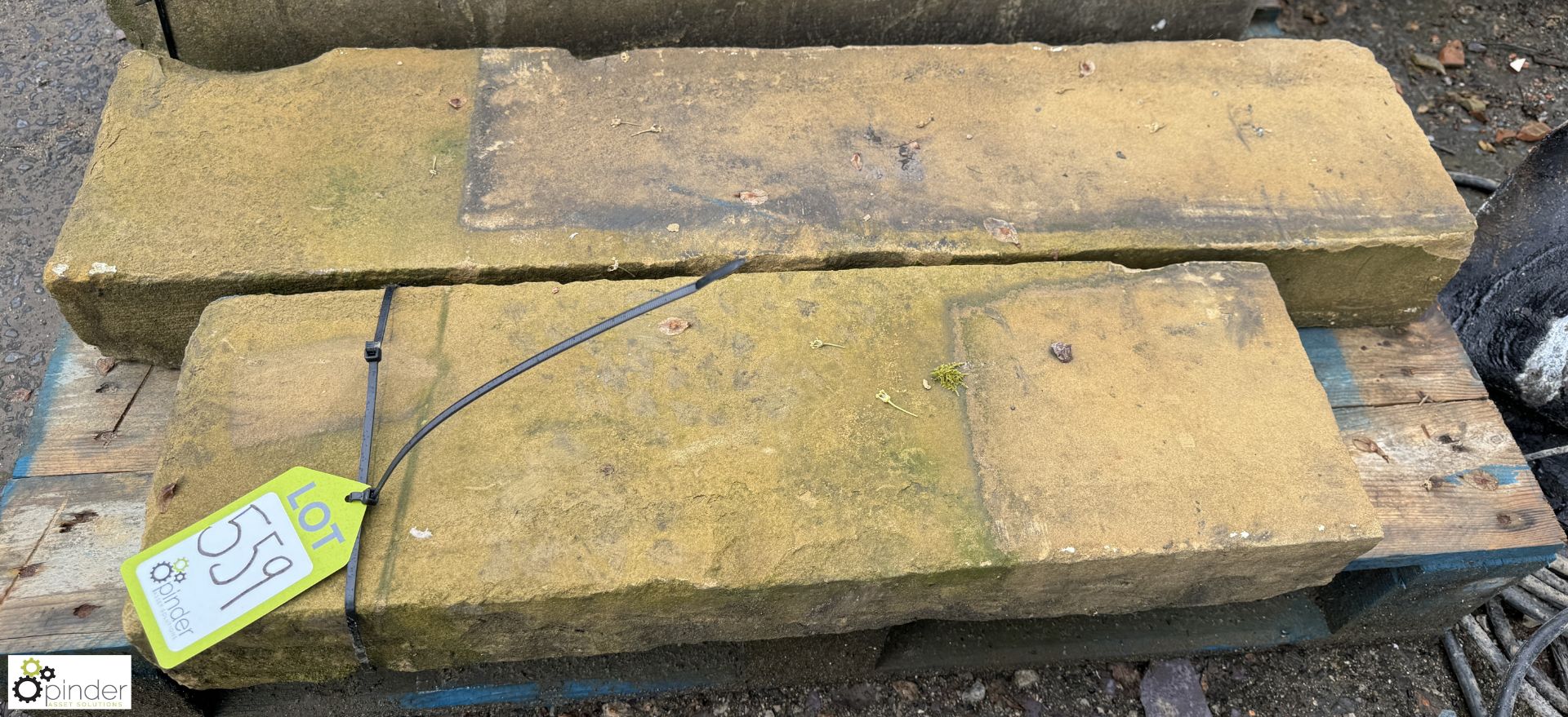 A pair reclaimed Victorian Yorkshire stone Doorste