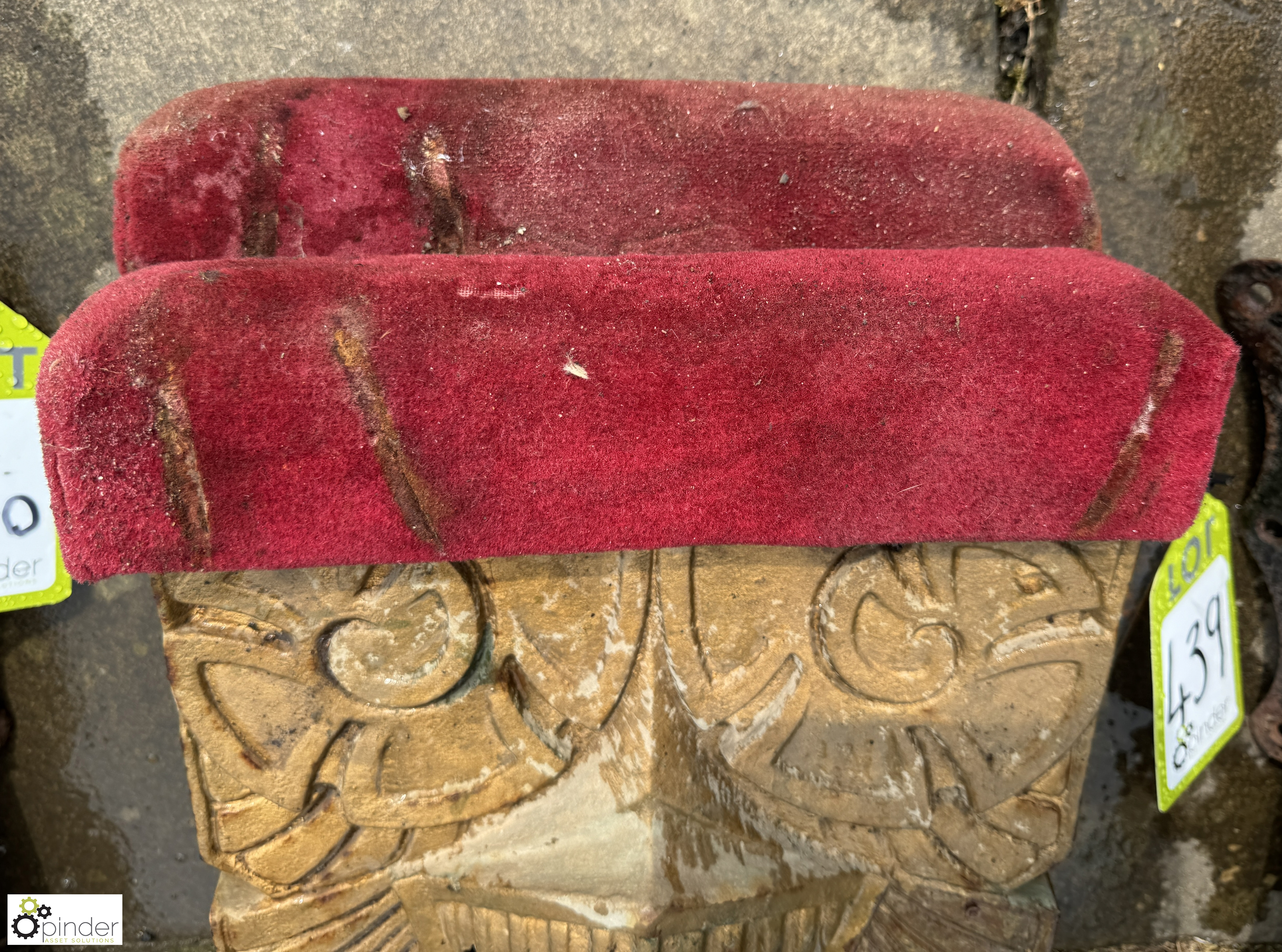 A pair original Art Deco cast iron Cinema Seat Ends, approx. 24in x 11in, from the Paramount Odeon - Image 2 of 7