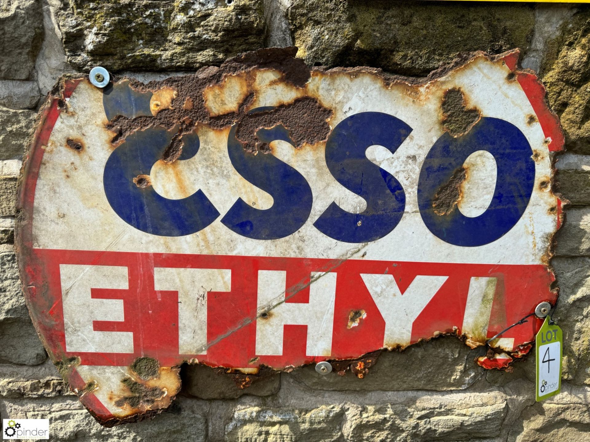 A round Esso Ethyl enamel Sign, approx. 29in diameter, circa 1920 to 1940s - Image 2 of 3