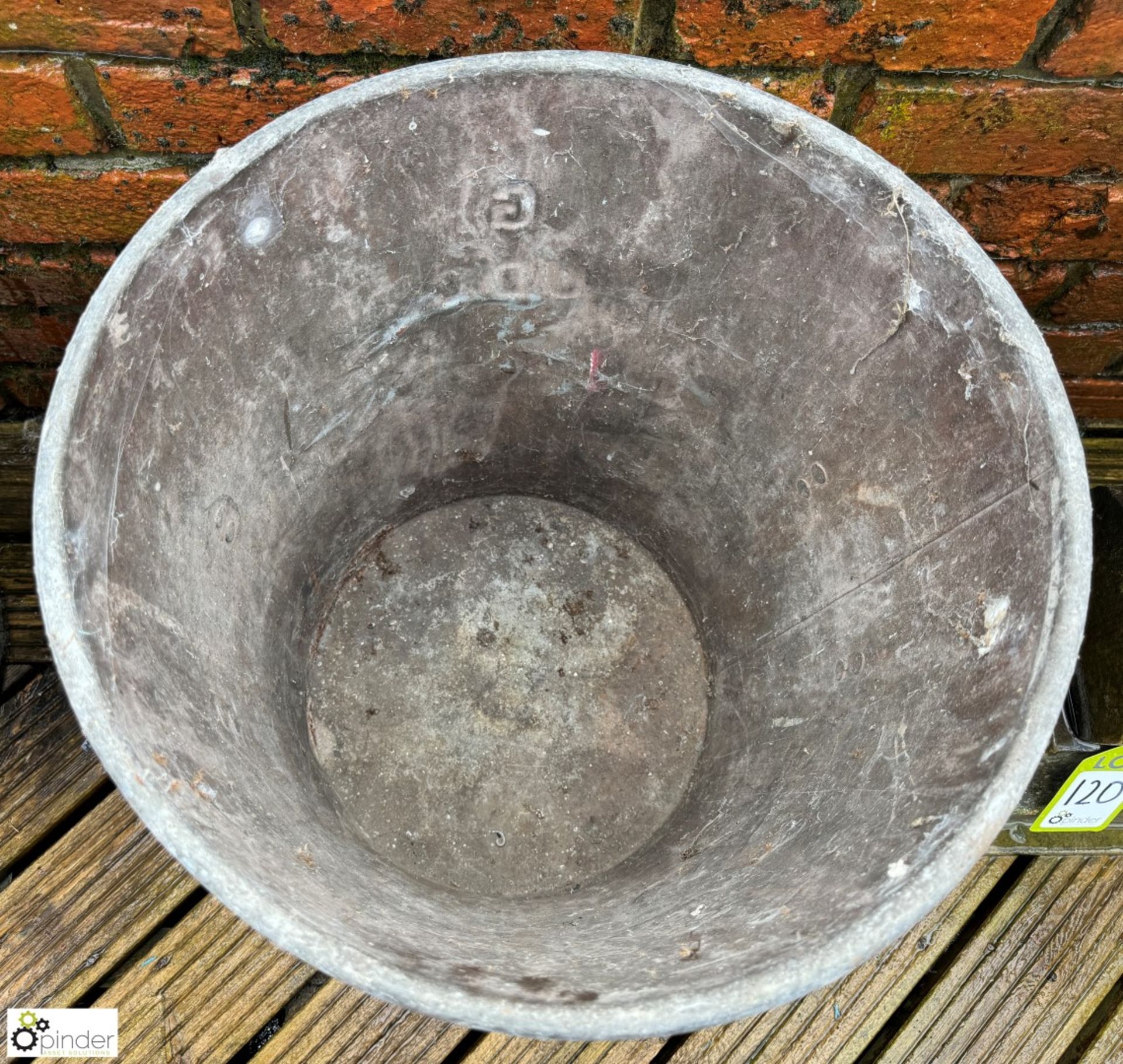 A metal galvanised Dustbin, complete with lid, approx. 26in x 20in, circa mid century - Image 2 of 3