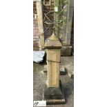 A 4-tier reclaimed Yorkshire stone Armillary Stand with cast iron armillary, approx. 47in