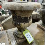 A Victorian statuary white marble Garden Urn, with gadrooning decoration, approx. 12in x 10in