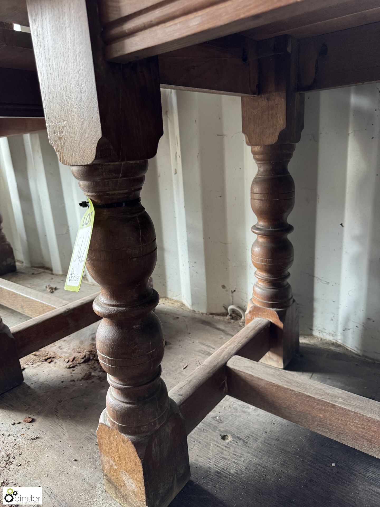 A pair original Victorian oak refectory style Cons - Image 8 of 9