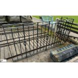 A corner section decorative wrought iron Railing, approx. 43in, long side approx. 94in, short side