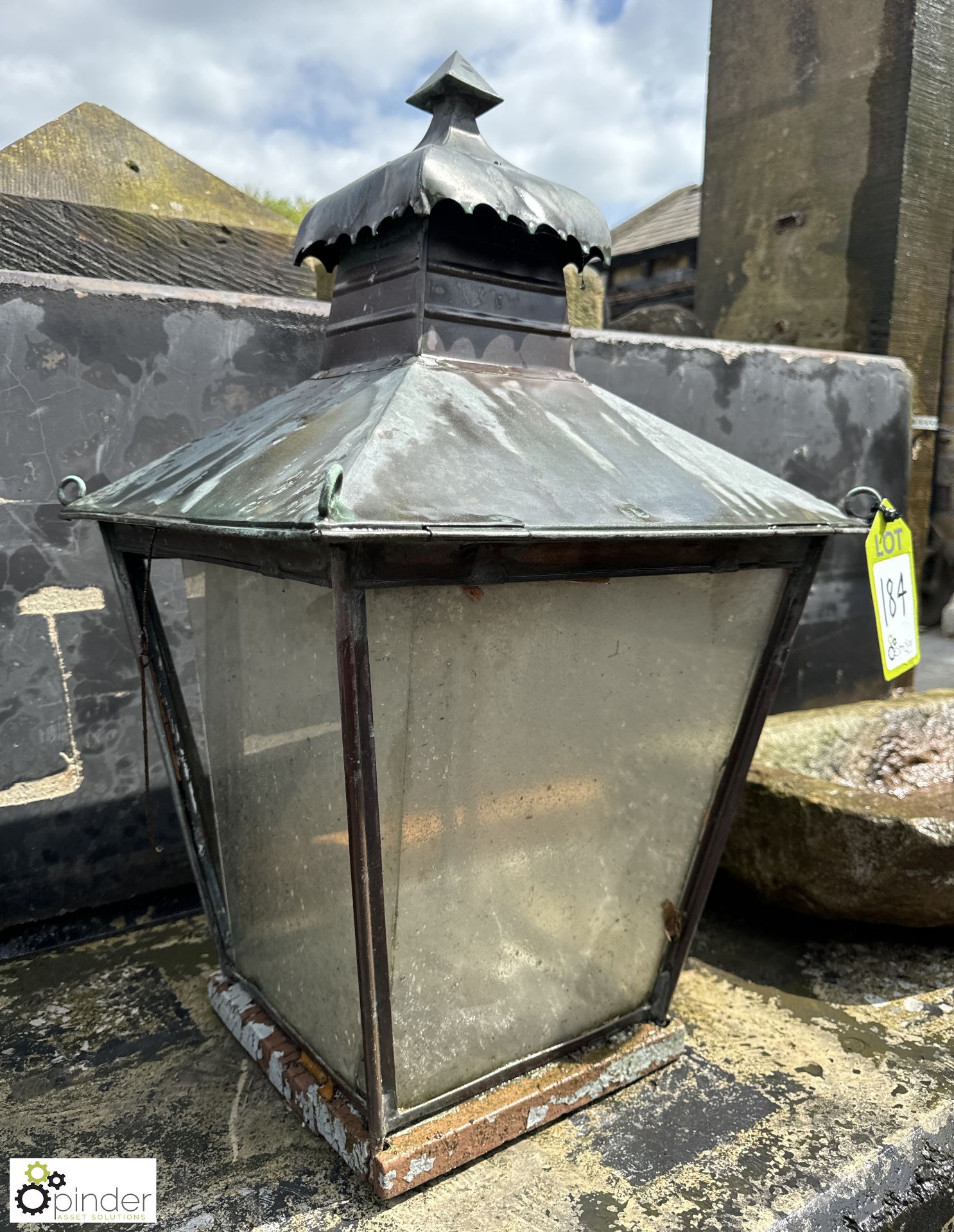 An original arts and crafts copper Lantern, approx. 30in x 17in x 17in