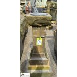 A Yorkshire stone 5-tier Plinth, with lead sundial plate with Roman numerals, approx. 38in