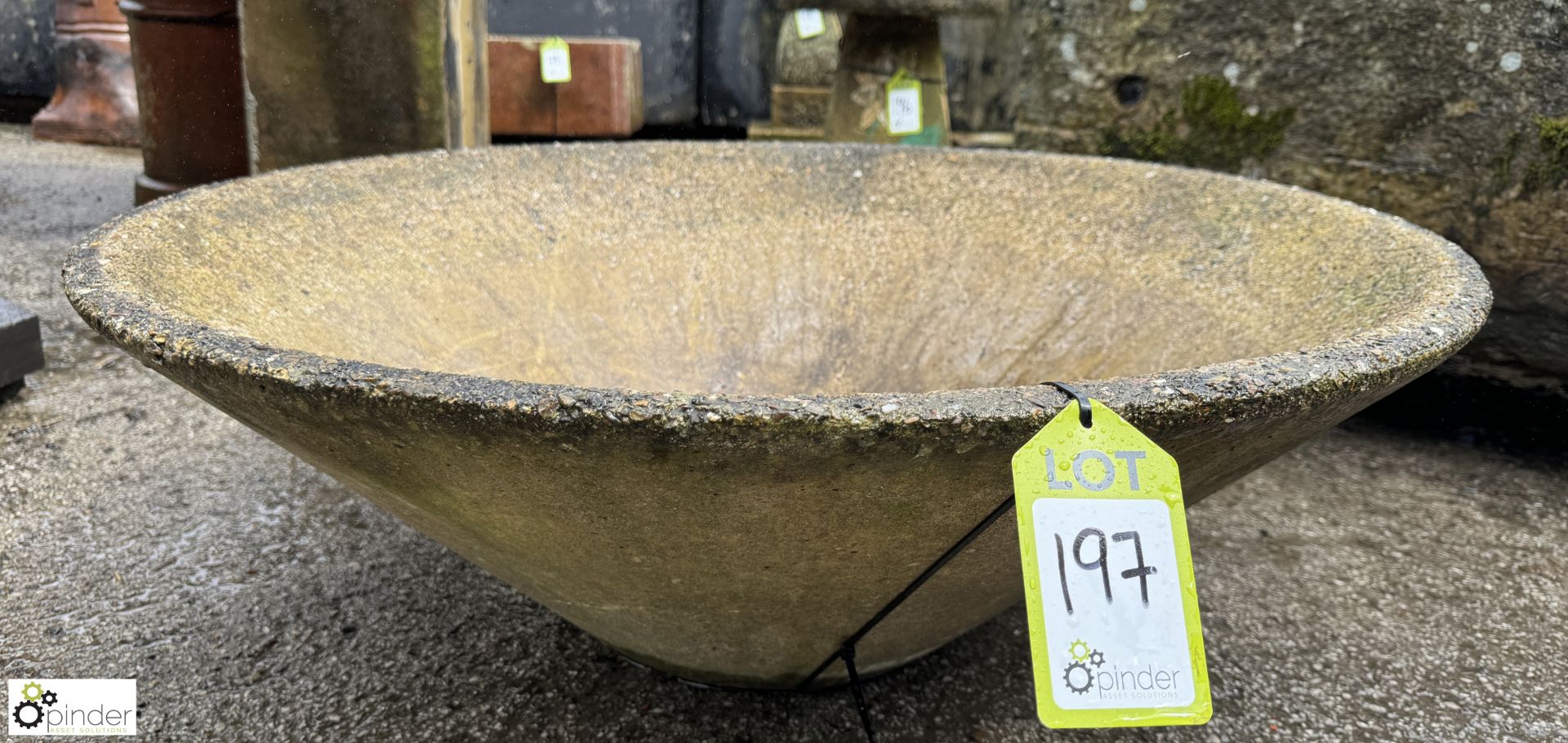 An Art Deco large reconstituted stone Planter, approx. 12in x 36in diameter