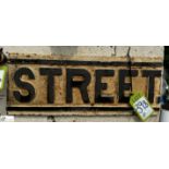 A Victorian cast iron Sign “Street”, approx. 9in x 23in