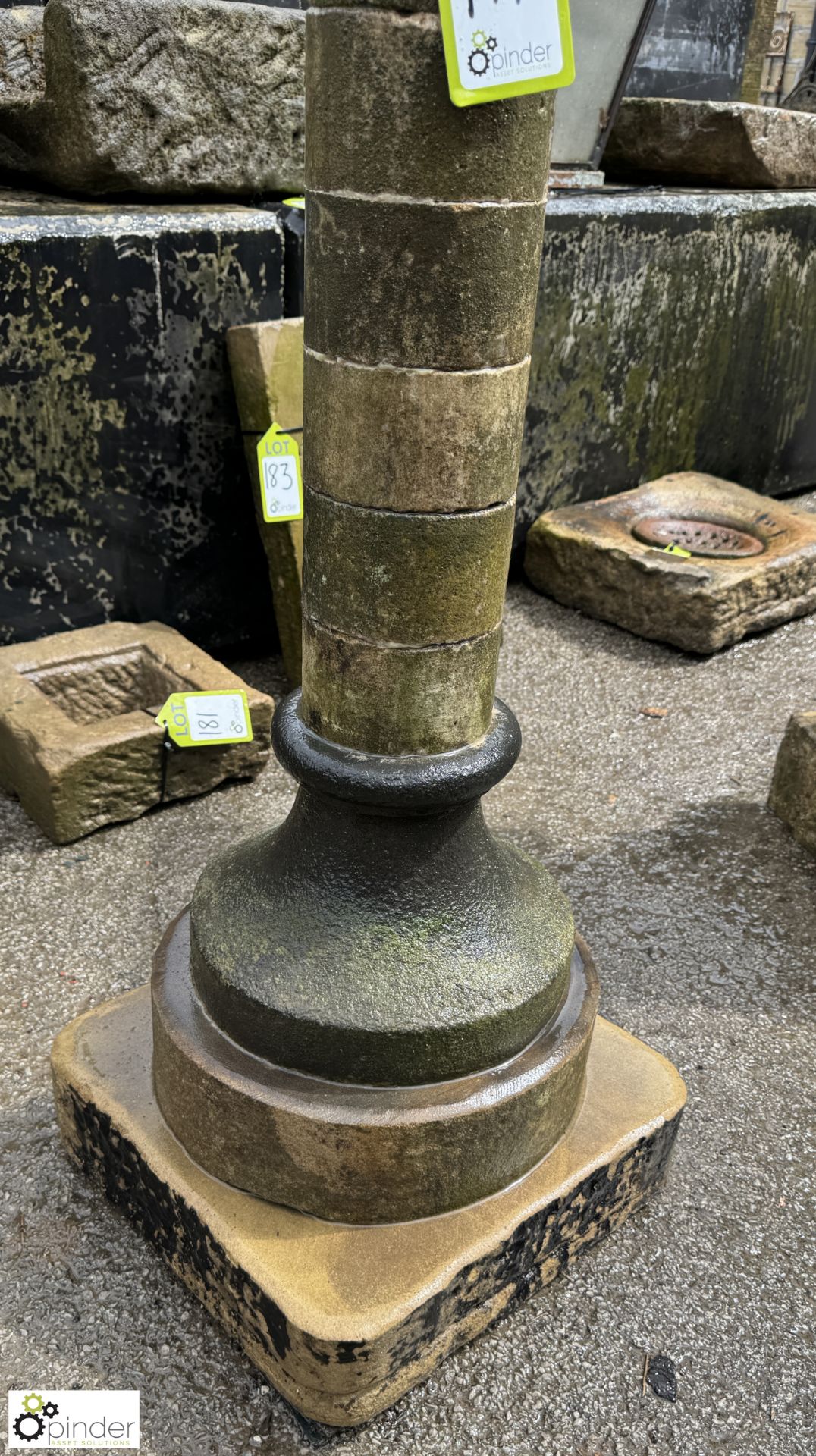 A Yorkshire stone round 5-tier decorative Sundial Plinth, with original Victorian bronze sundial - Image 8 of 9