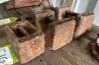 3 cast iron Shop Weights, 1 x 4lbs, 2 x 7lbs