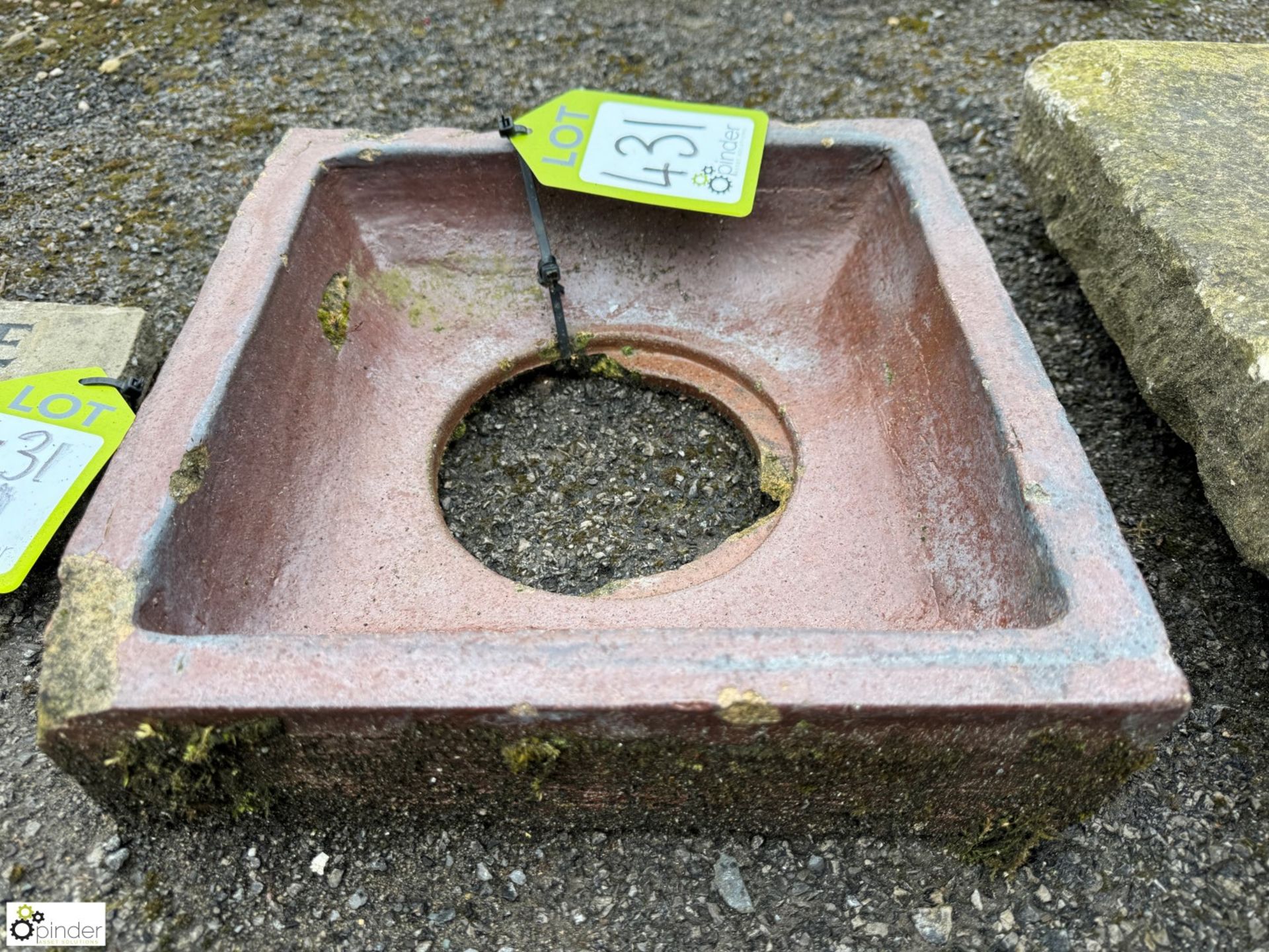 A Victorian salt glazed terracotta Drain Gully, approx. 12in x 12in