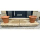 A pair terracotta Plant Pots, embossed "Yorkshire