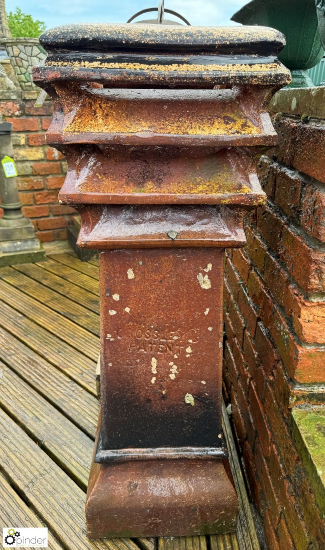 An original Victorian salt glazed terracotta Chimney Pot, maker’s mark “Crossleys”, approx. 44in x