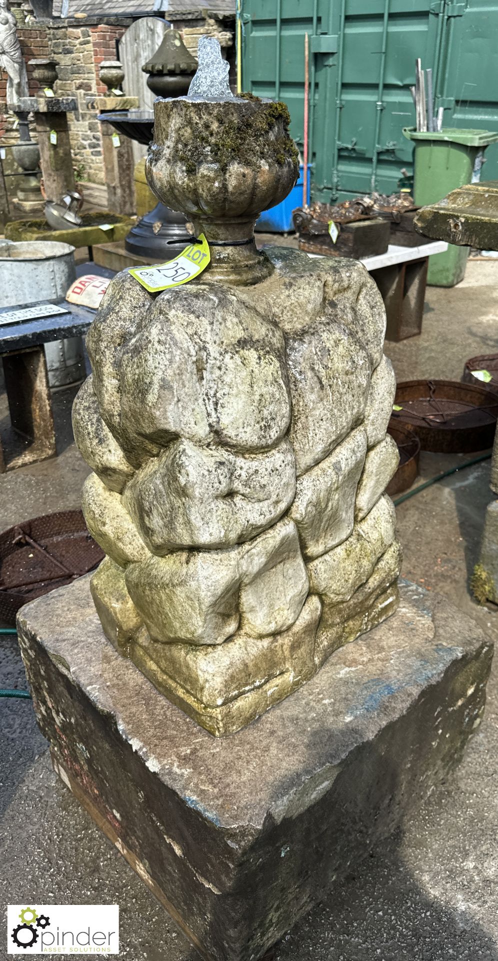 A reclaimed Yorkshire stone and statuary white marble Water Feature, approx. 46in x 24in x 24in - Image 2 of 5