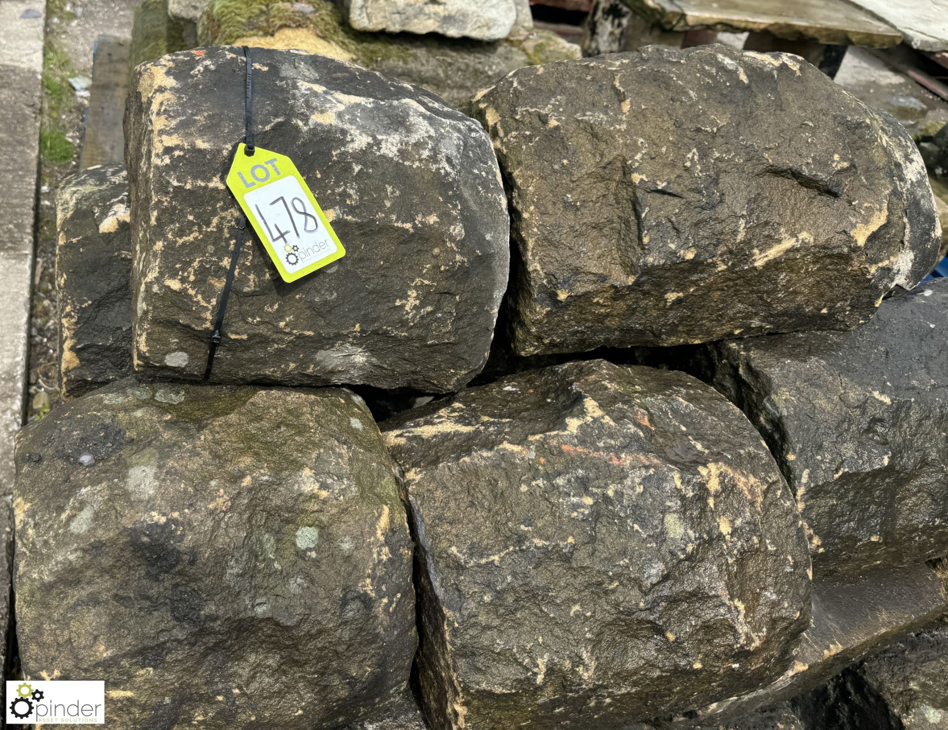 A pallet approx. 9 linear metres of reclaimed Victorian Yorkshire stone Hogback Wall Tops, approx. - Image 4 of 7