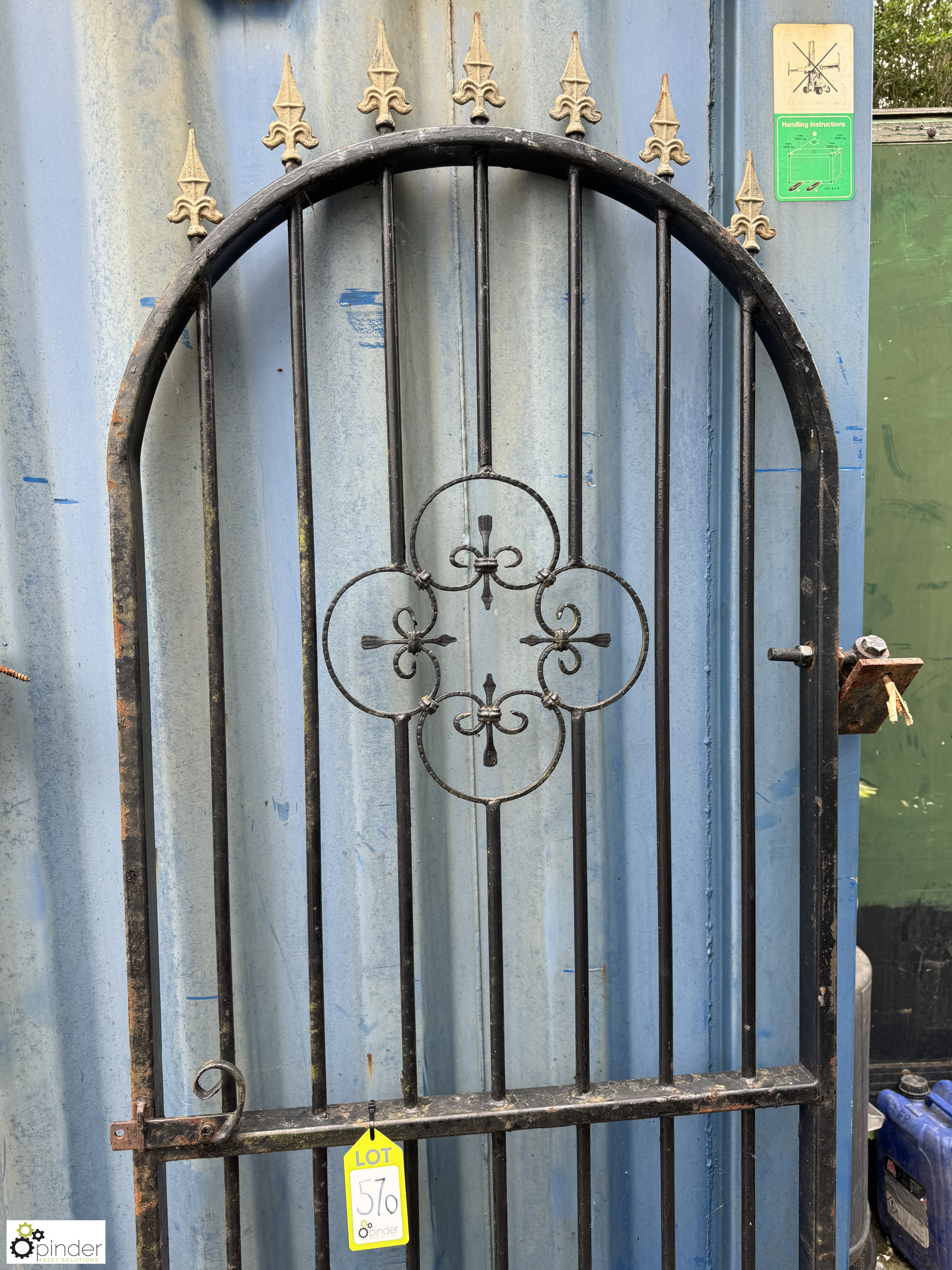 A single domed top Pedestrian Gate, with scroll wo - Image 2 of 4