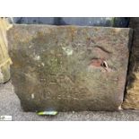 A Yorkshire stone Wall Plaque, with graffiti “Hern 10.6.45”, approx. 19in x 26in