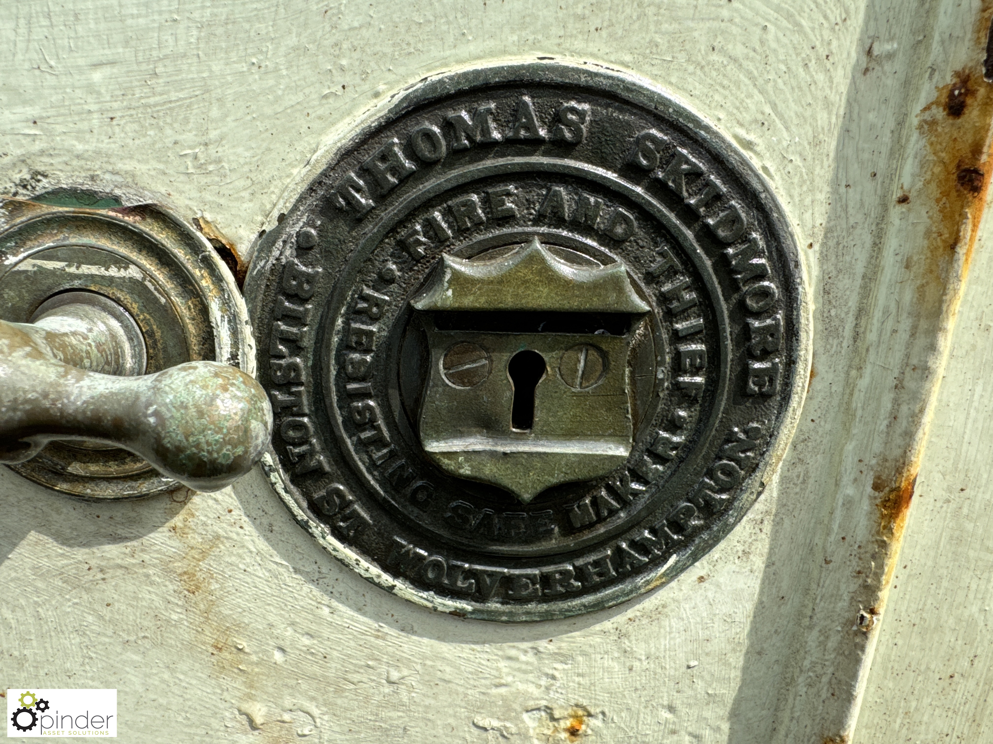 A Victorian double door Safe, with bronze handles and bronze maker’s plaque “Thomas Skidmore, - Image 3 of 15