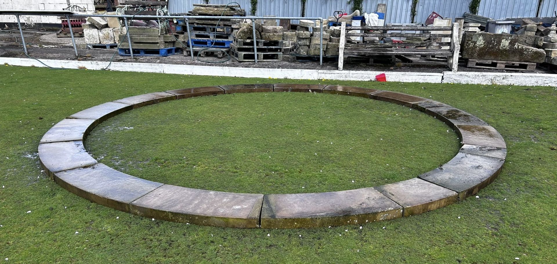 A hand carved reclaimed Yorkshire stone Pond Surround, removed from Northgate House, Honley, - Image 6 of 16