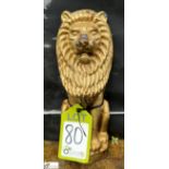 A cast iron gold painted lion Doorstop, approx. 12in, circa early 1900s