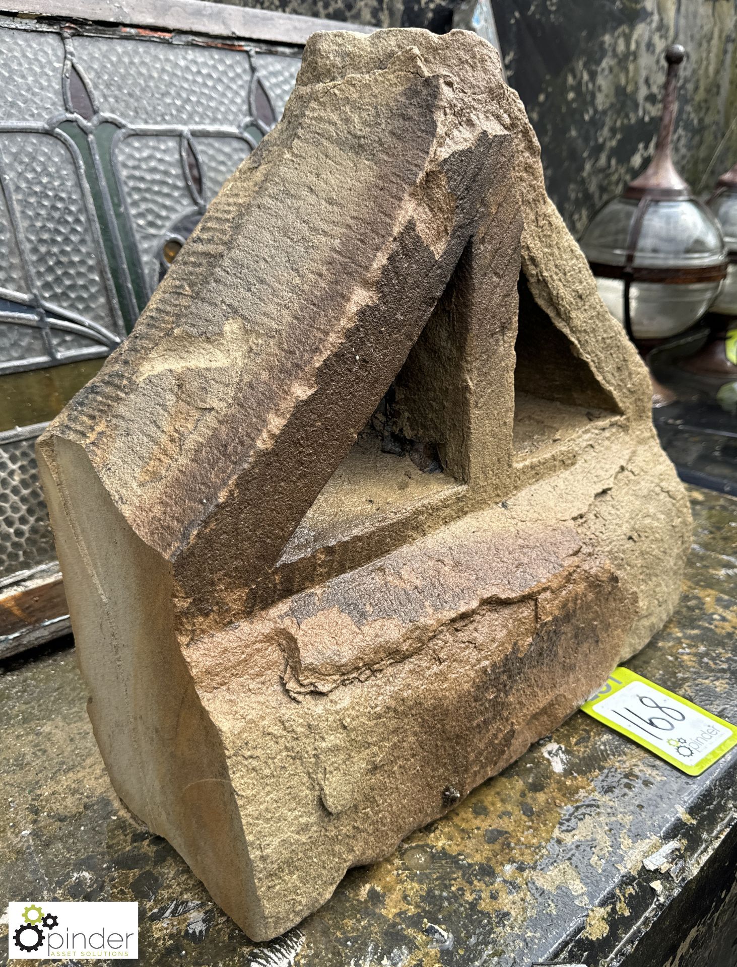 A Yorkshire stone Gothic decorative Wall Feature, approx. 17in x 17in - Image 2 of 5