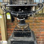 An original cast iron Coalbrookdale Naples Urn, approx. 22in x 27in diameter, item no 1 in the