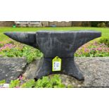 A Georgian cast iron single horned Anvil, approx.