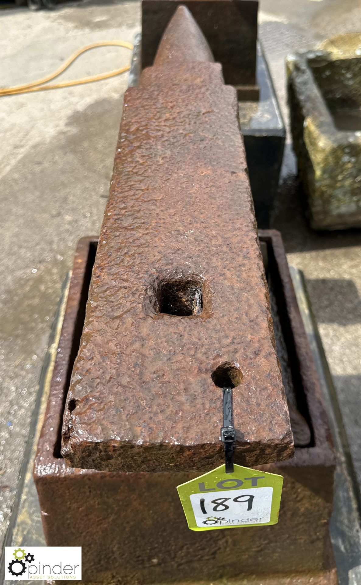 An original Georgian blacksmith Anvil, on an original cast iron base with maker’s mark “Carter’s - Image 6 of 8