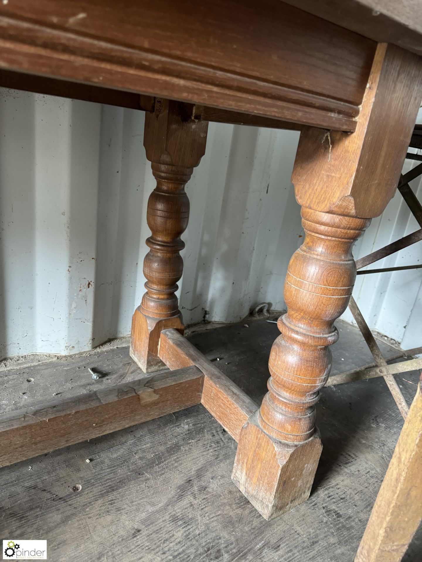 A pair original Victorian oak refectory style Cons - Image 6 of 9