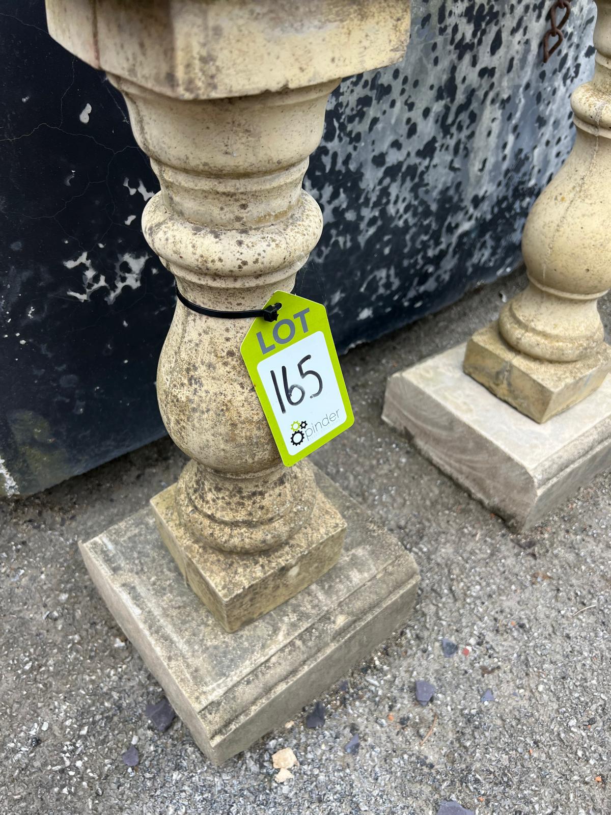 A pair reconstituted stone balustrade Plinths, approx. 26in x 10in x 10in - Bild 3 aus 7