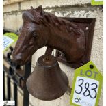A cast iron Horses Head Last Order Bell, approx. 8in x 4in