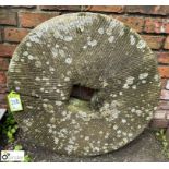 A large sandstone Millstone, approx. 36in diameter, circa mid 1900s