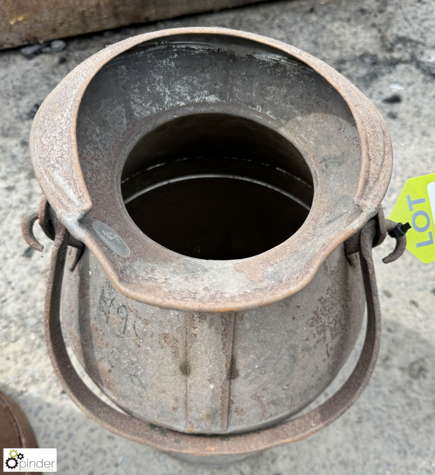 A galvanised metal Milk Churn, stamped 5 gallons, - Image 2 of 4