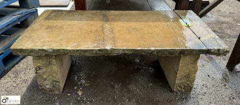 A reclaimed Yorkshire stone Garden Bench, approx.