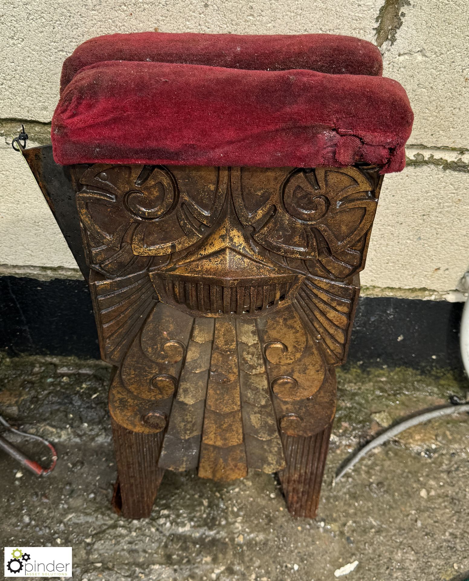 A pair Art Deco cast iron Cinema Seat Bench Ends, approx. 24in x 11in, from the Paramount Odeon - Image 2 of 7