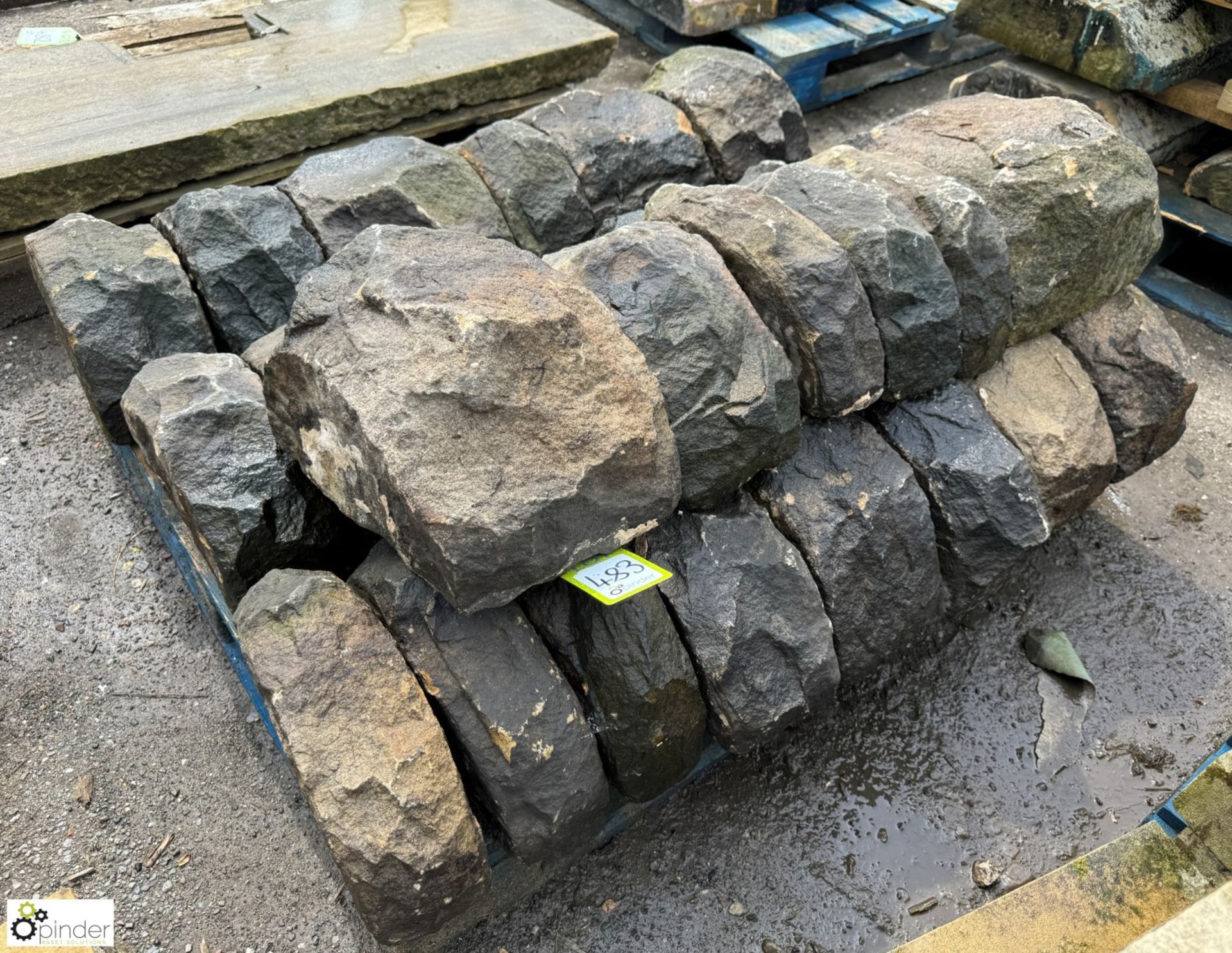 A pallet approx. 5 linear metres of reclaimed Victorian Yorkshire gritstone Hogback Coping, - Image 2 of 5