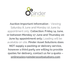 Auction Important Information - Viewing: Saturday 8 June and Monday 10 June by appointment only;