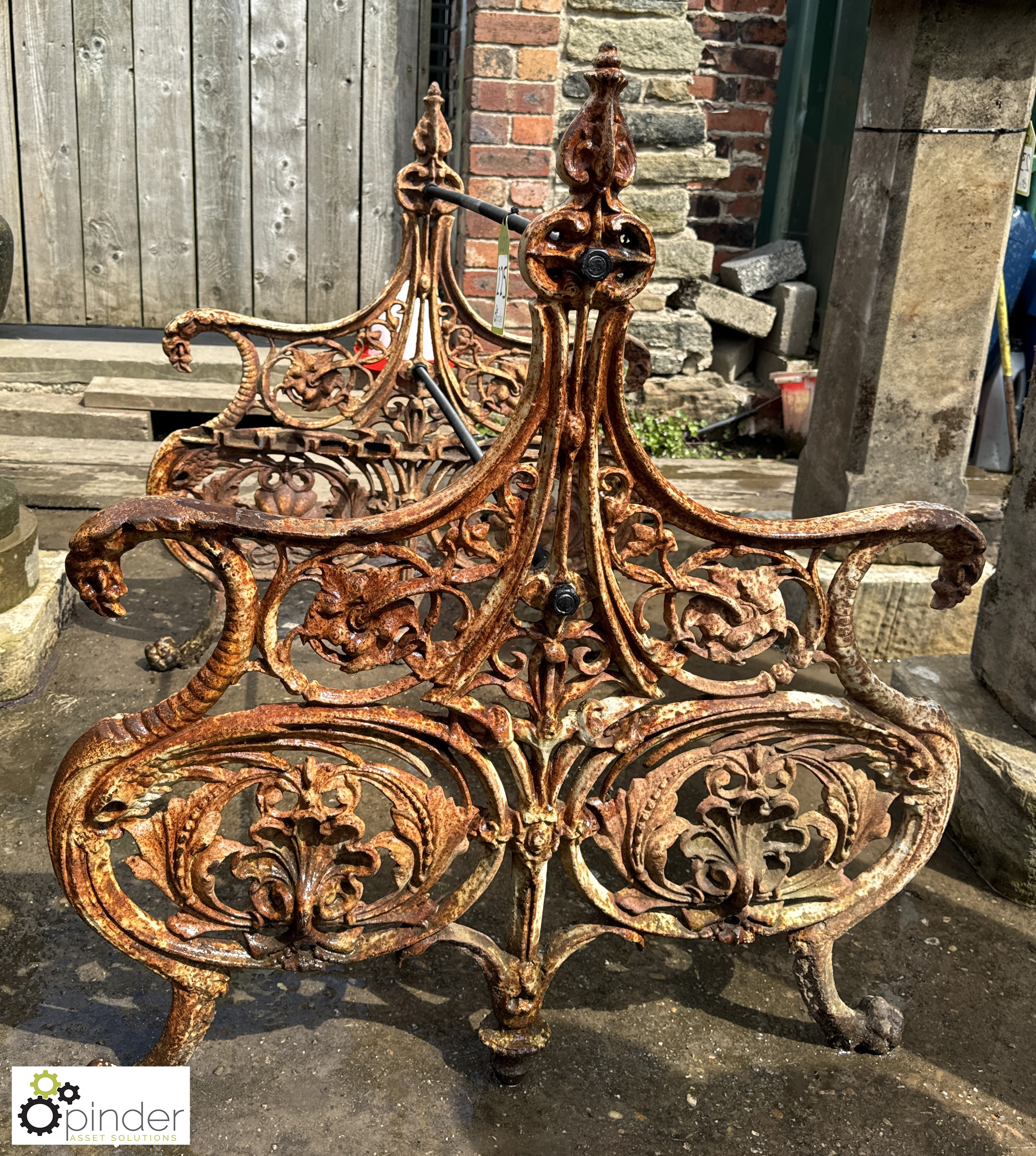 An original pair double sided Coalbrookdale Bench Ends, approx. 38in, catalogue design no 104791, - Image 3 of 5