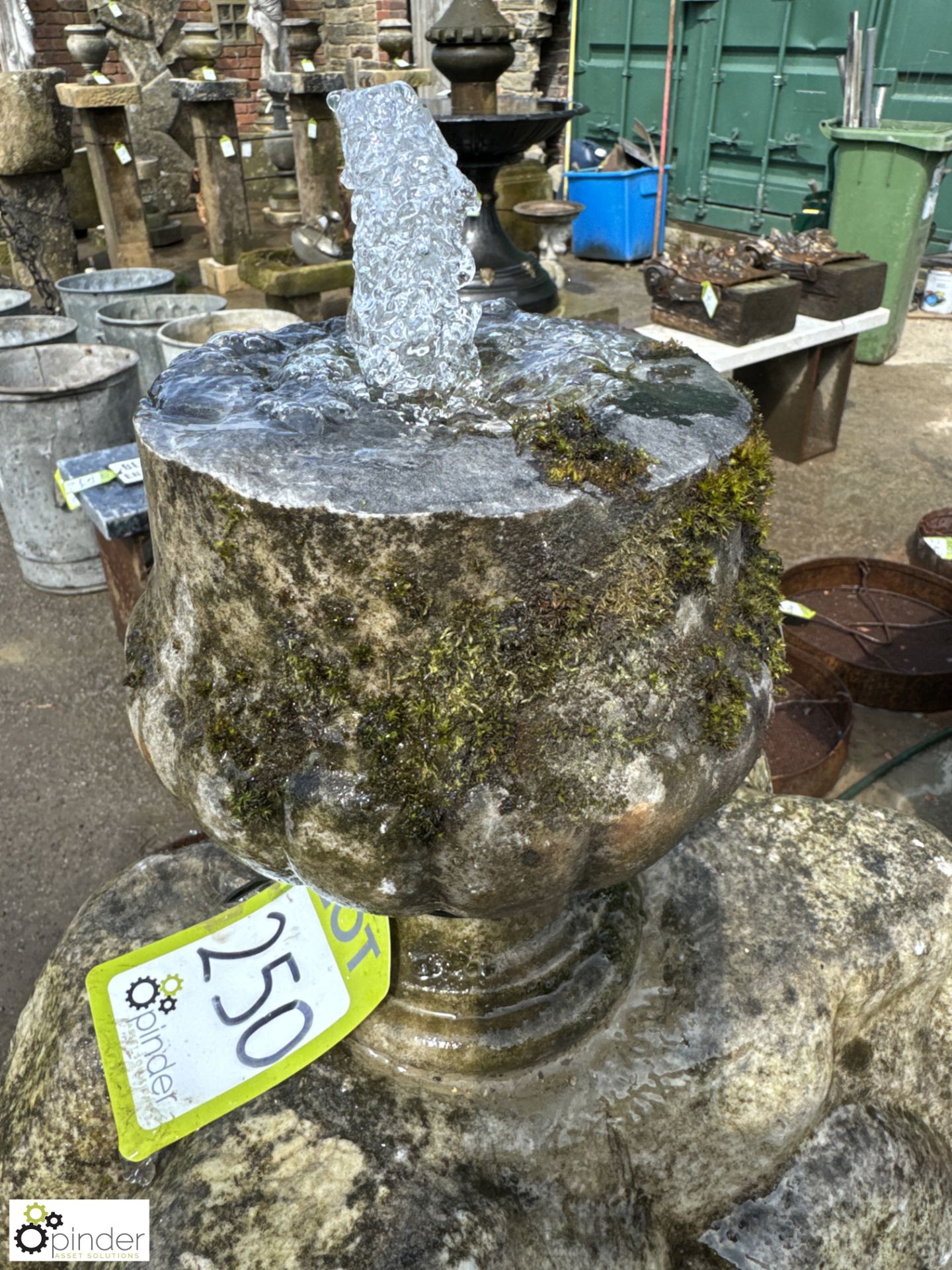 A reclaimed Yorkshire stone and statuary white marble Water Feature, approx. 46in x 24in x 24in - Image 3 of 5
