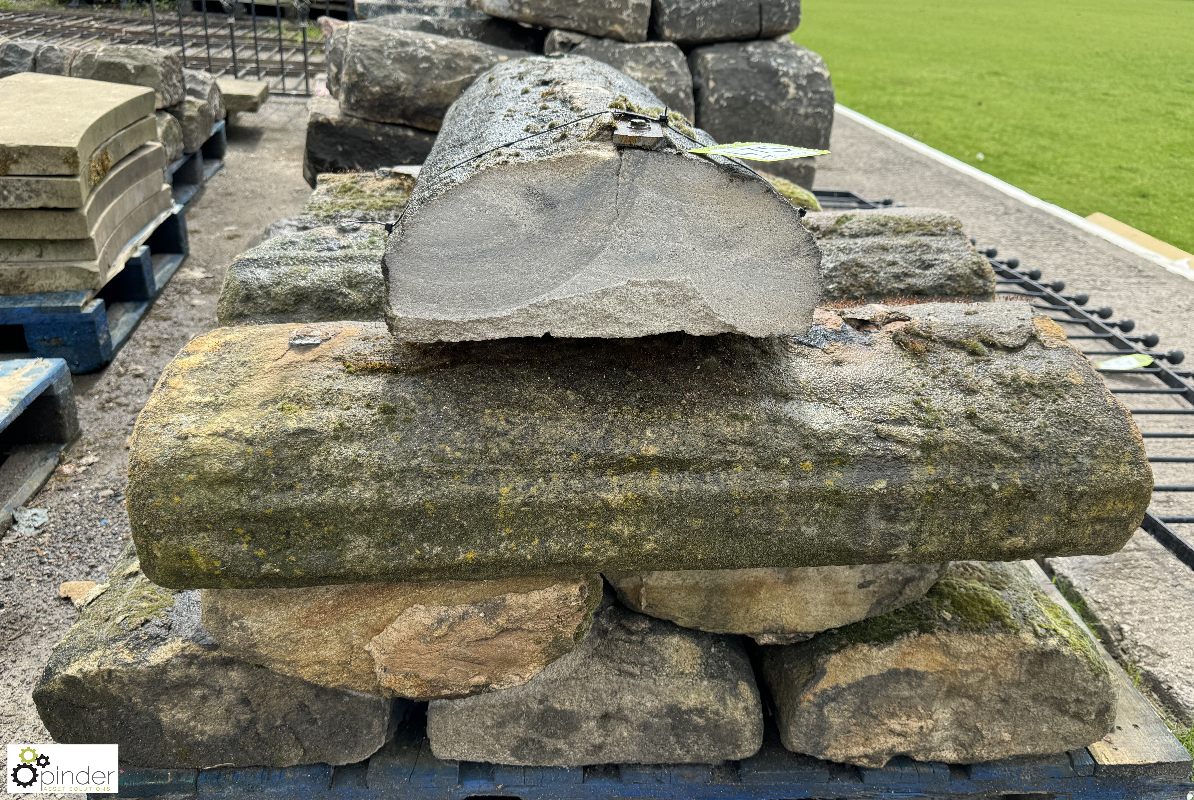 A pallet approx. 8.5 linear metres reclaimed Victorian Yorkshire stone Hogback Coping, approx. 6in x - Image 3 of 5