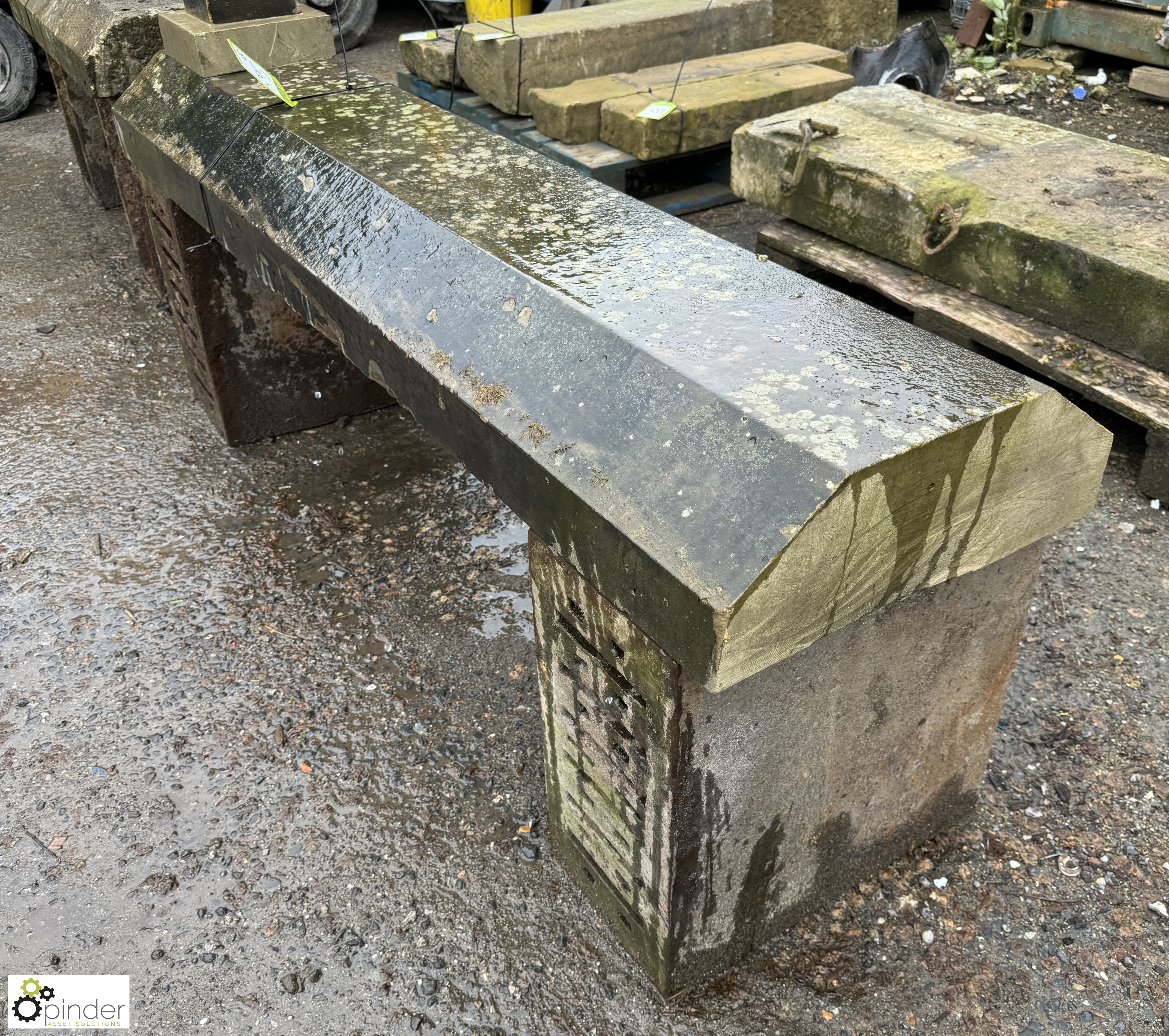 A Victorian Yorkshire stone and cast iron legged G - Image 2 of 6