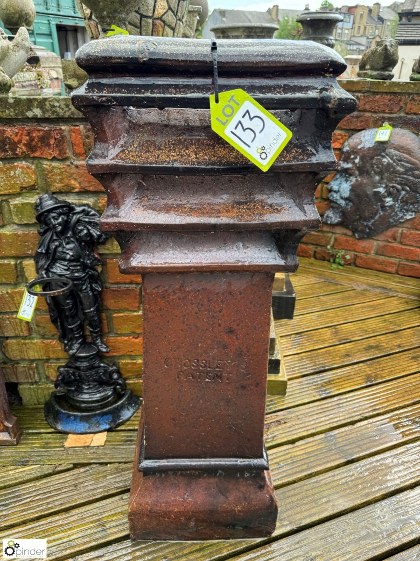 An original Victorian salt glazed terracotta Chimney Pot, maker’s mark “Crossleys”, approx. 44in x