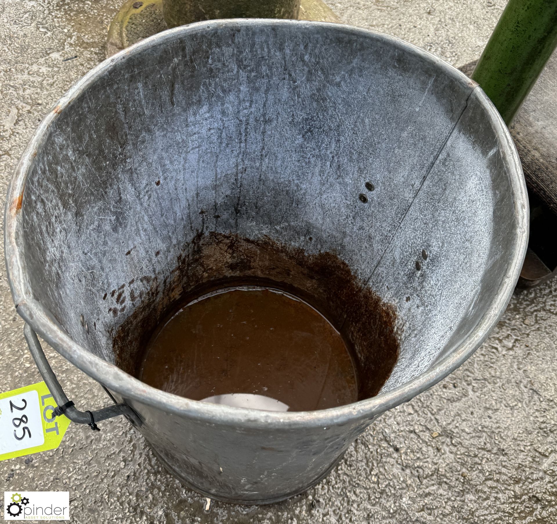 An original galvanised metal Dustbin, with lifting handles, approx. 22in x 18in diameter - Image 2 of 4