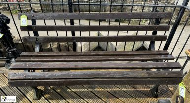 A Victorian cast iron and wooden slatted Garden Bench, approx. 32in x 66in long, bench ends made