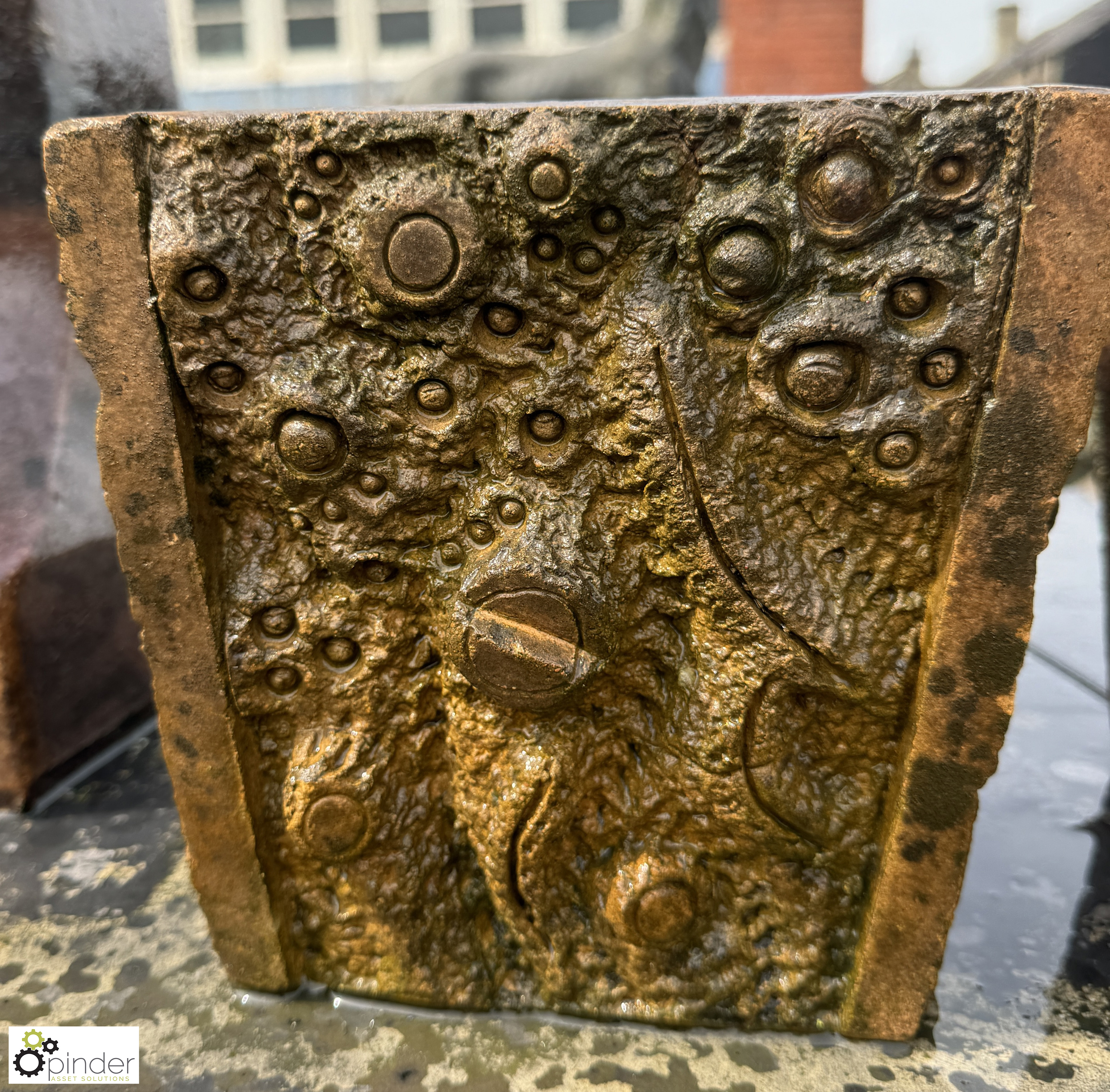 A pair square terracotta Planters, with faux bois decoration, approx. 7in x 7in, circa mid 1900s - Image 6 of 7