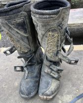 A pair Moto X Fox vintage Motocross Boots and pair