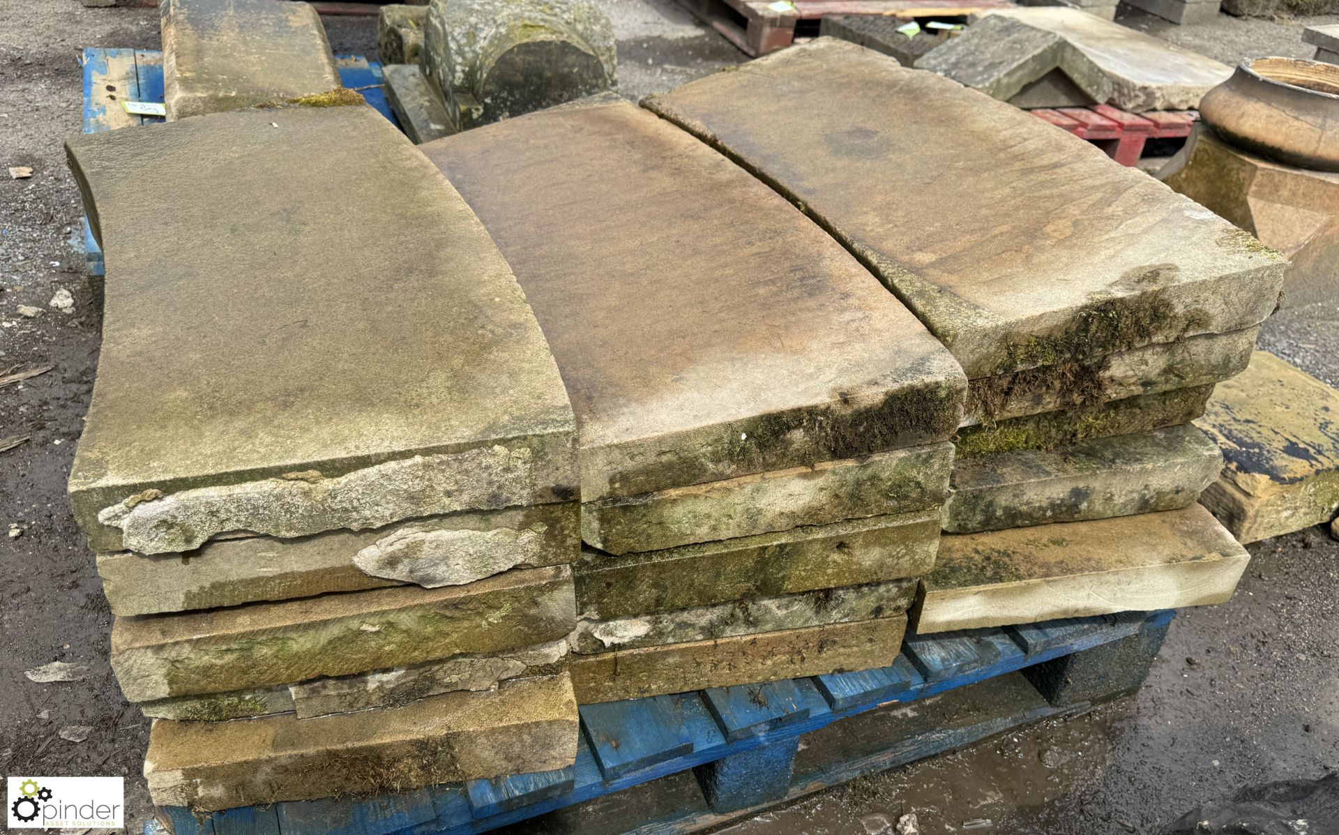 A hand carved reclaimed Yorkshire stone Pond Surround, removed from Northgate House, Honley, - Image 10 of 16