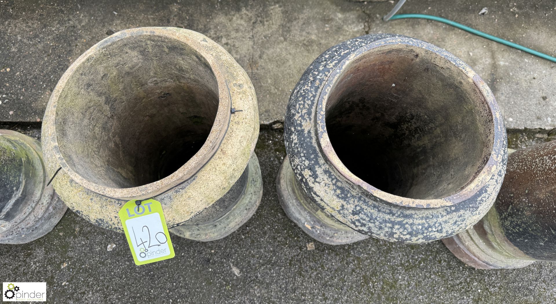 A pair Georgian terracotta round Chimney Pots, approx. 33in x 16in diameter - Image 4 of 5