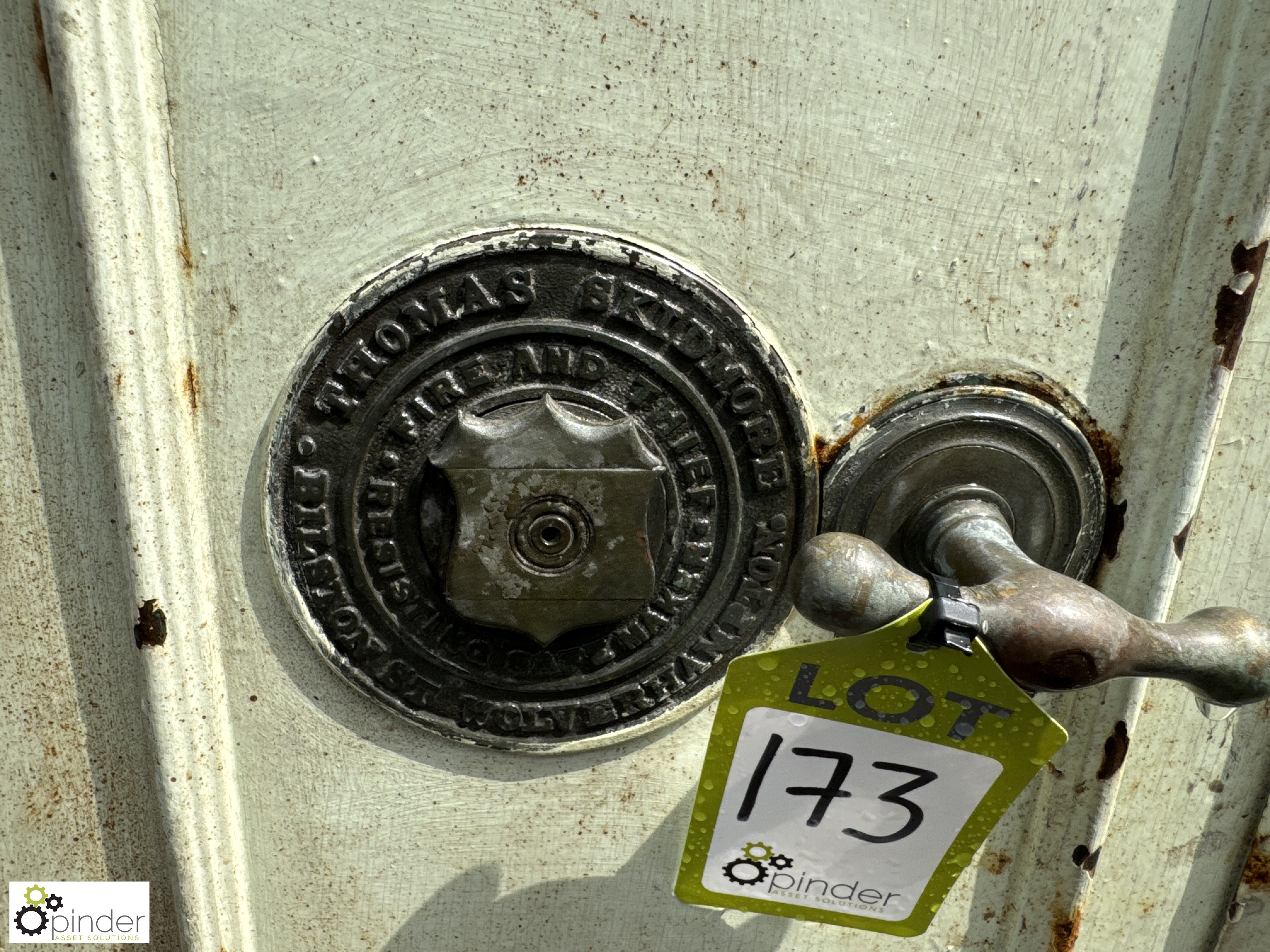 A Victorian double door Safe, with bronze handles and bronze maker’s plaque “Thomas Skidmore, - Image 4 of 15