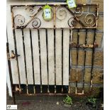 A wrought iron Pedestrian Gate, with scroll work decoration, approx. 40in x 34in x, circa mid 1900s